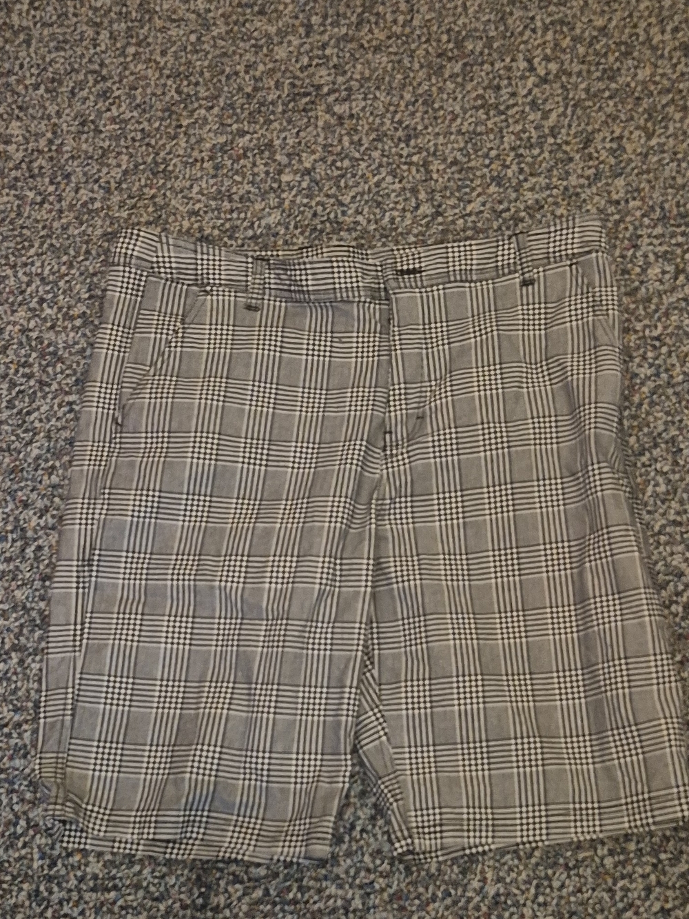 Empyre Men's Plaid Black and White Shorts